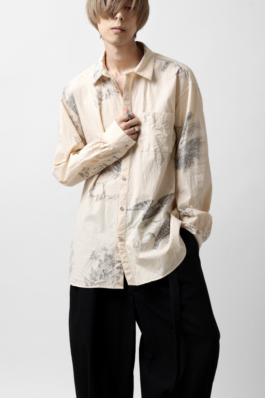 YUTA MATSUOKA plain shirt / slab typewriter (ecru-print)の商品