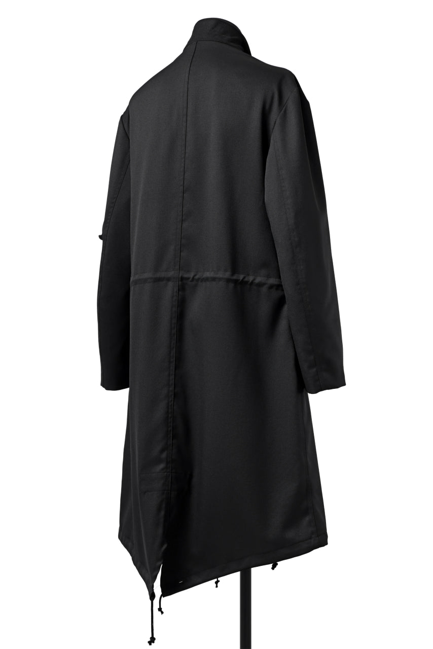 Y's BANG ON! No.188 GABARDINE PEAKED LAPEL MILITARY COAT (BLACK)の