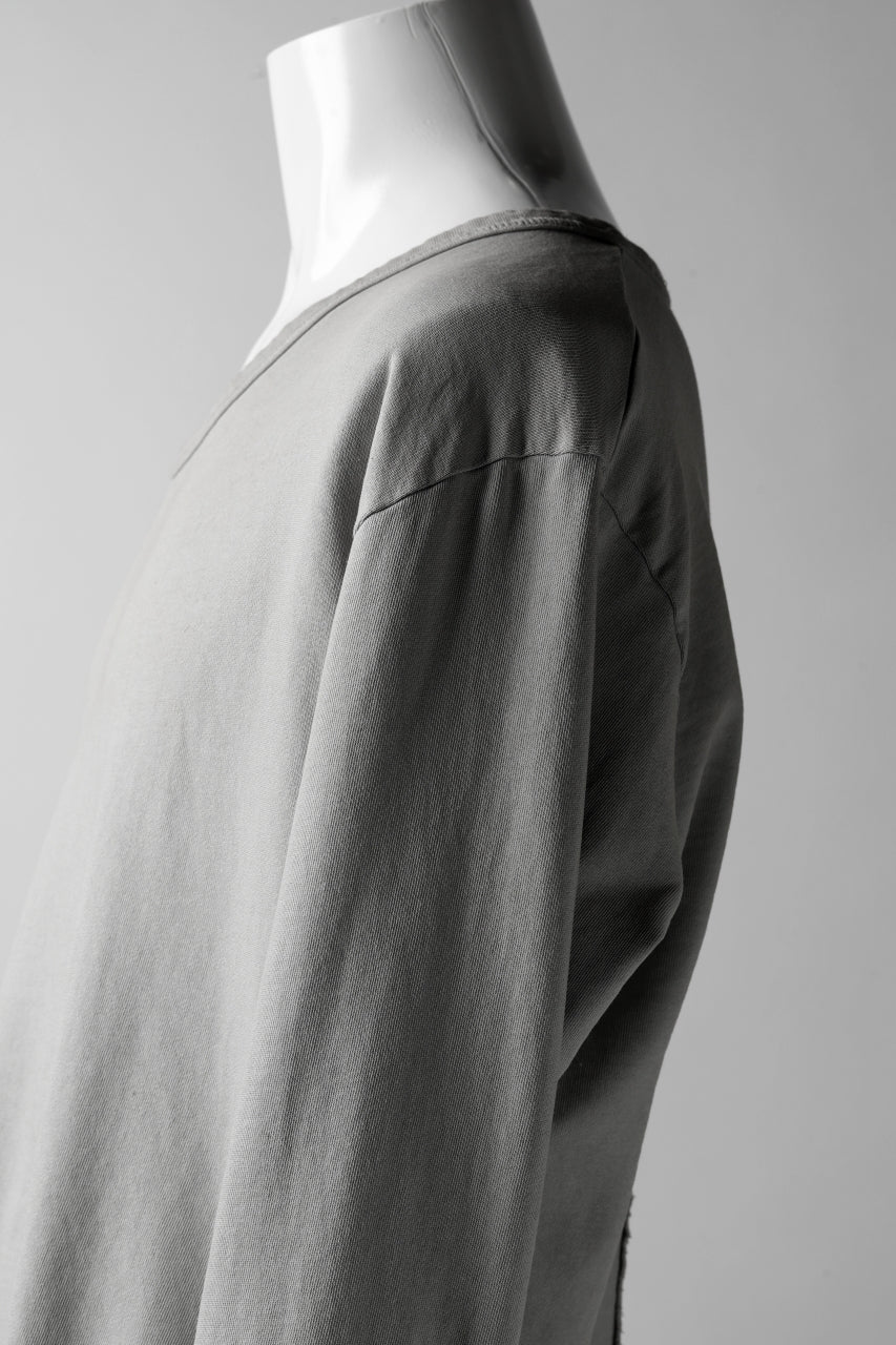 Load image into Gallery viewer, RUNDHOLZ DIP RAW EDGE SLASH TOPS / DYED COTTON SWEAT (ZINC)