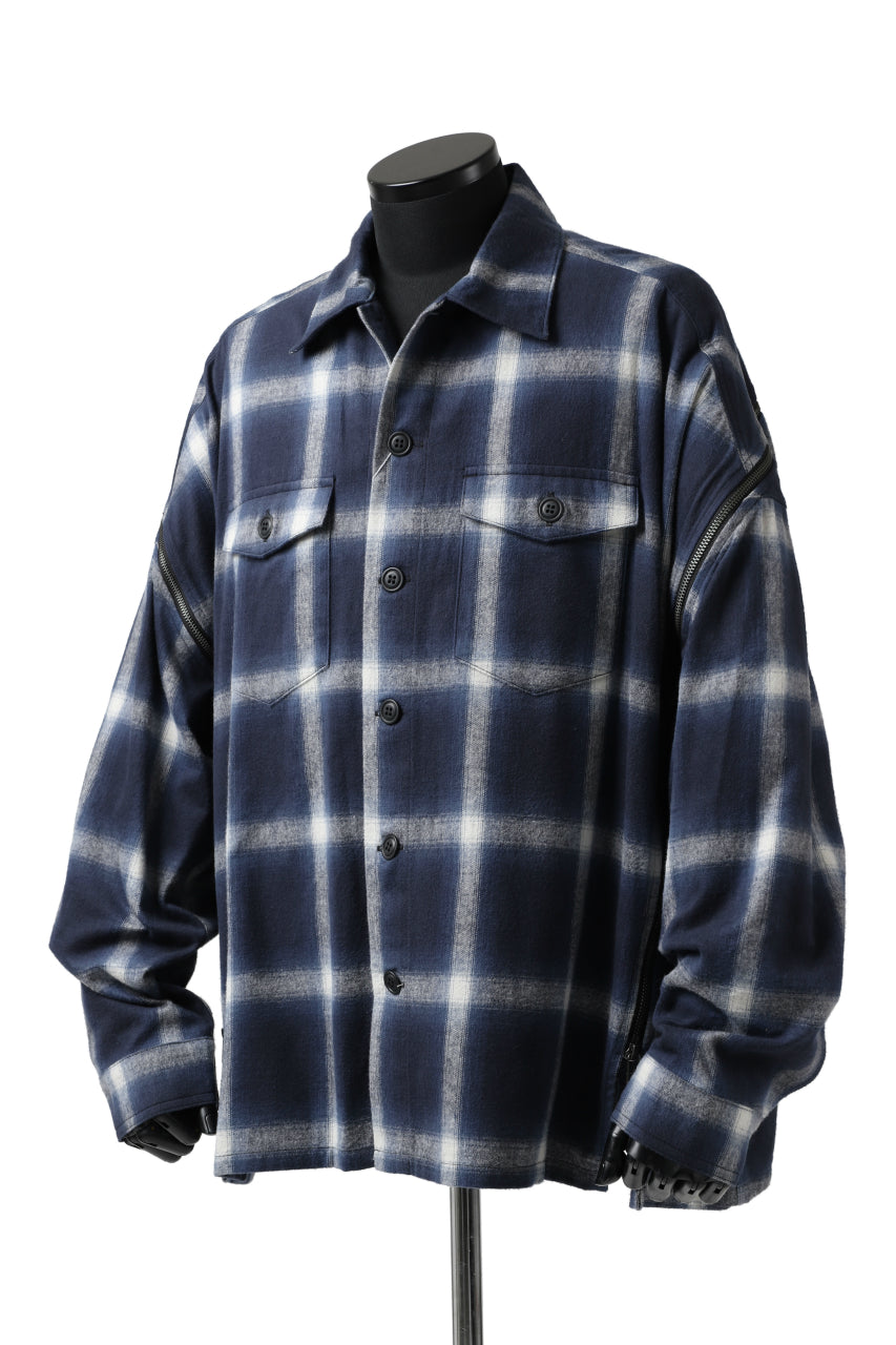 FACETASM CHECK ZIPPER SHIRT (BLUE)の商品ページ | ファセッタズムの