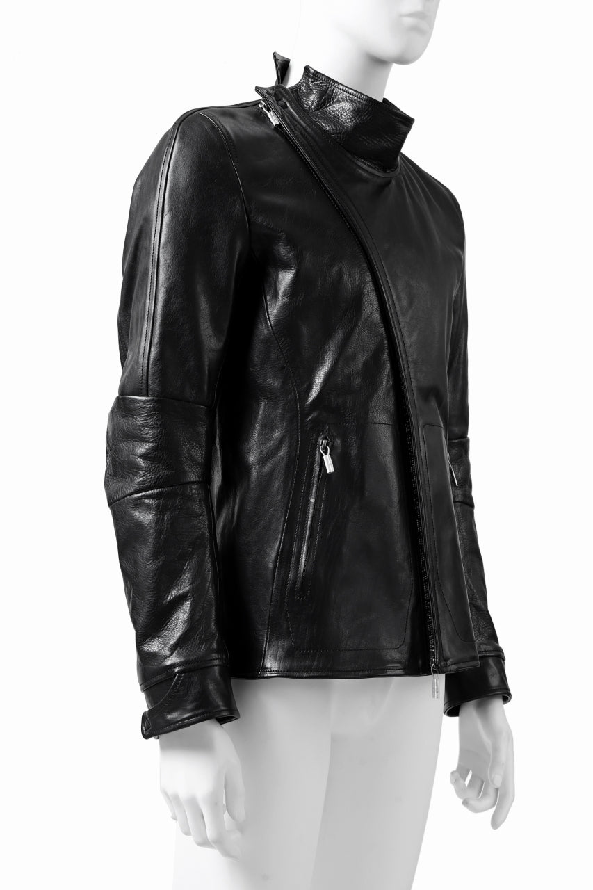 ierib exclusive peat zipper jacket / smooth horse leather (BLACK