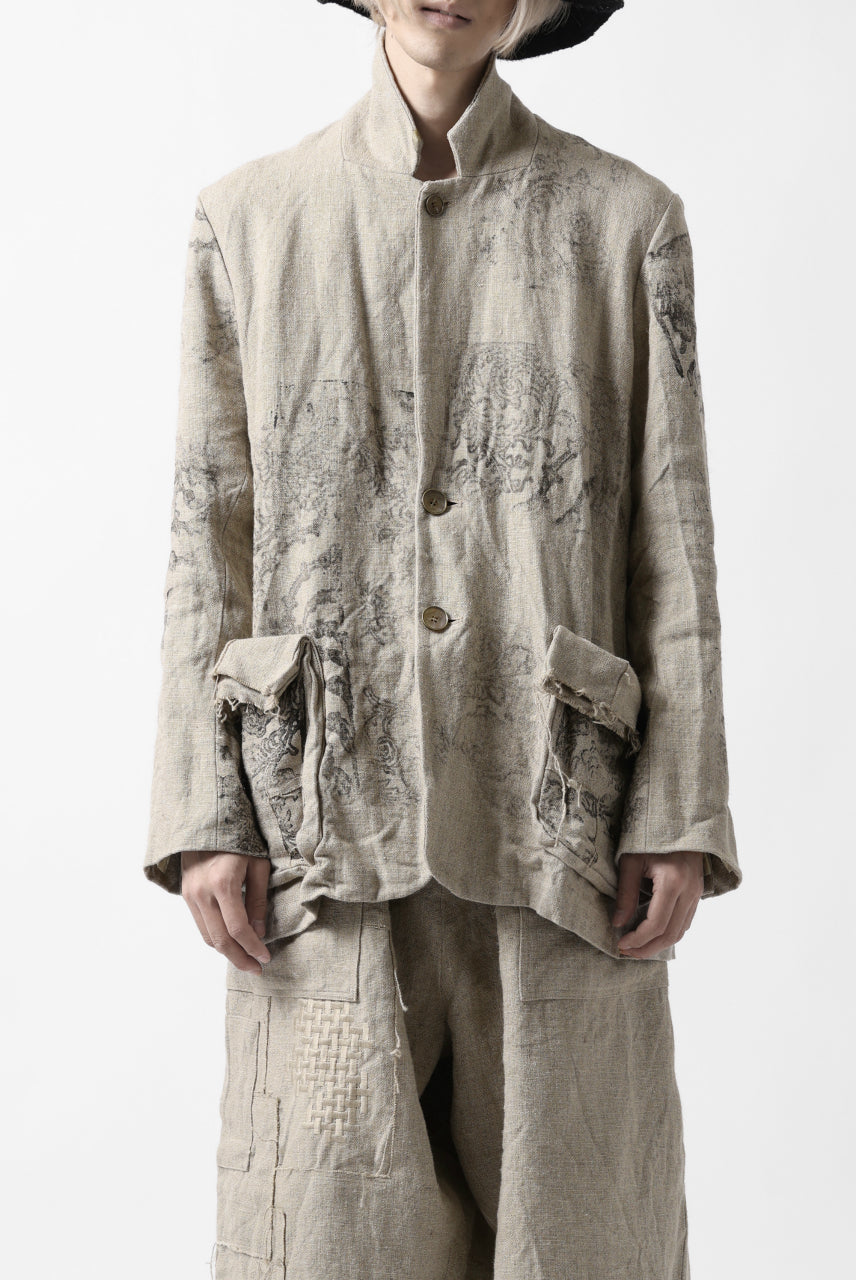 YUTA MATSUOKA 2B print jacket / safiran linen (ecru)の商品ページ