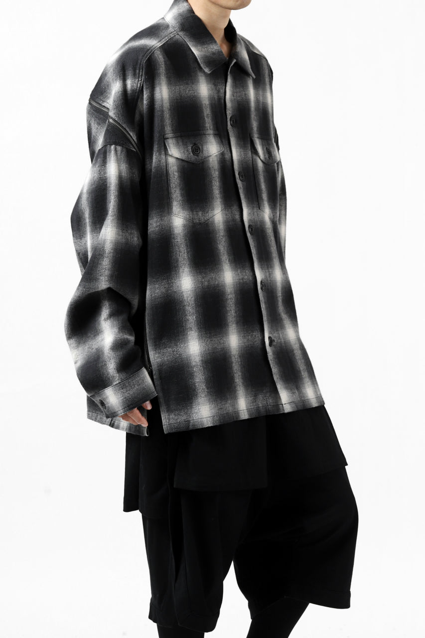 FACETASM CHECK ZIPPER SHIRT (BLACK)の商品ページ | ファセッタズムの