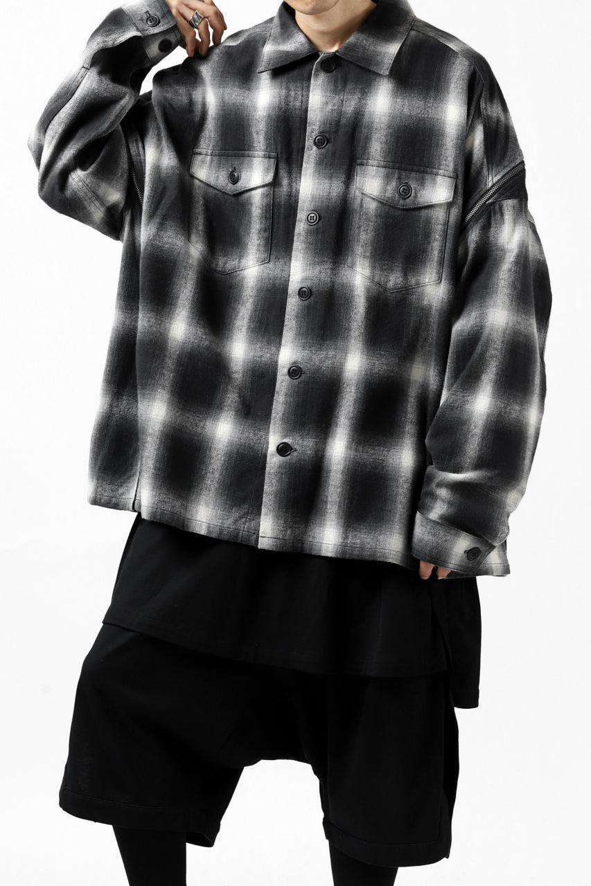 FACETASM CHECK ZIPPER SHIRT (BLACK)の商品ページ | ファセッタズムの