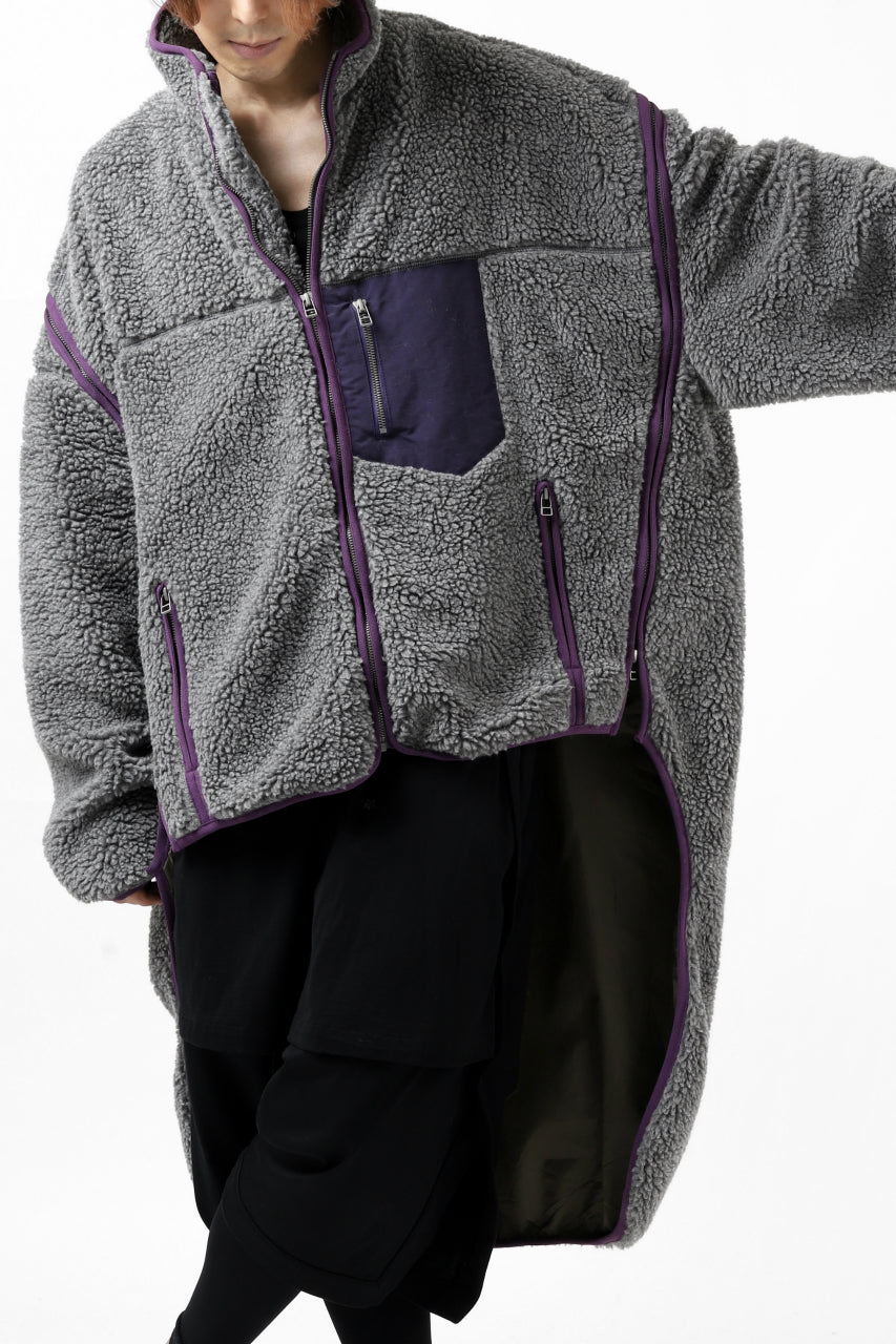 FACETASM HIGH-LOW ZIPPER FLEECE JACKET (GREY)の商品ページ