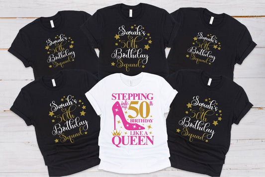 Trendy Birthday Girl and Squad Sparkly Bling T-Shirts Buy Online – Print My  Tops