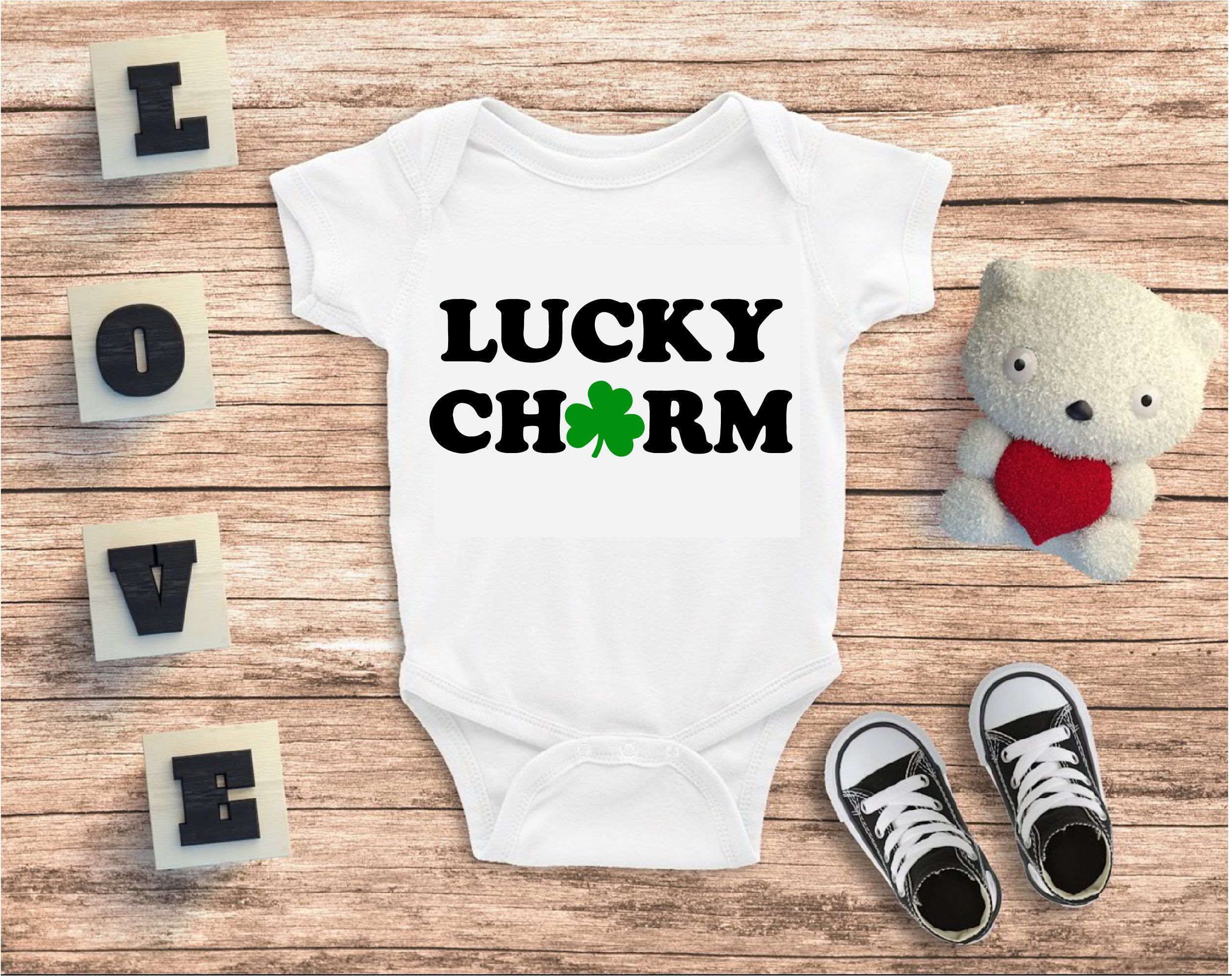 Lucky Charm Baby St Patricks Day Outfit | Print My Tops