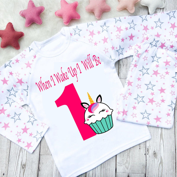 Pink Unicorn Cupcake Birthday Pyjamas 3