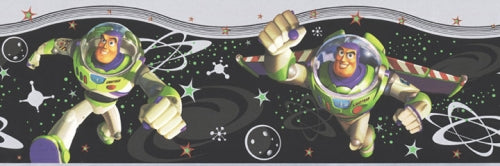 Disney Buzz Lightyear Beyond Infinity From Toy Story On Black Wallpaper Border Dfb All 4 Walls Wallpaper