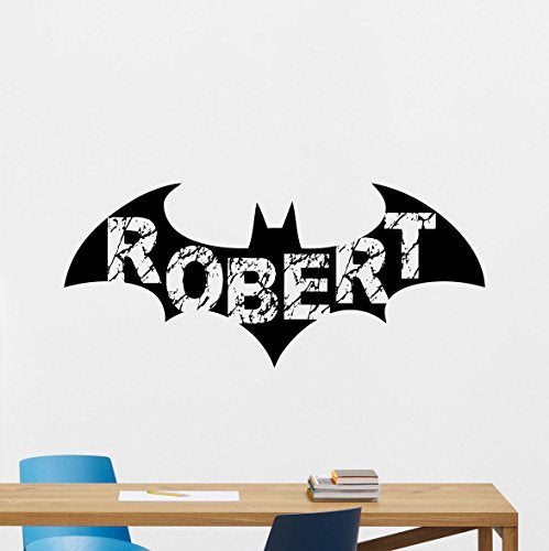 Personalized Batman Wall Decal Custom Boy Name Arkham Logo Emblem Logo |  