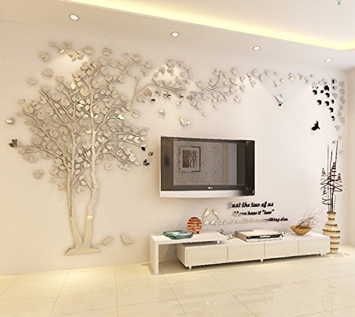 3D Huge Couple Tree DIY Wall Stickers Crystal Acrylic Wall Decal Wall |  