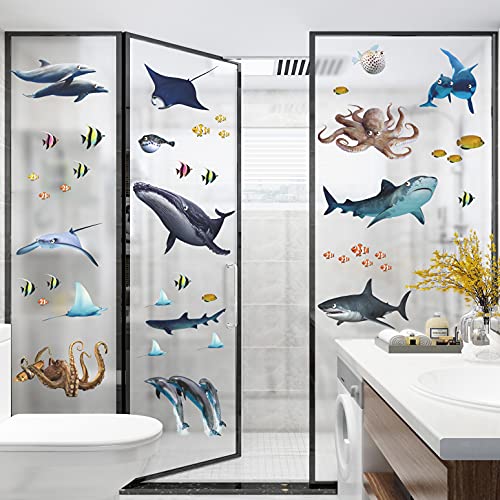 Sugoi Glow in The Dark Ocean Fish Wall Stickers Ocean Theme Fluorescent  Stickers Luminous Fish Jellyfish Wall Decor Underwater Sea World Wall Art  for