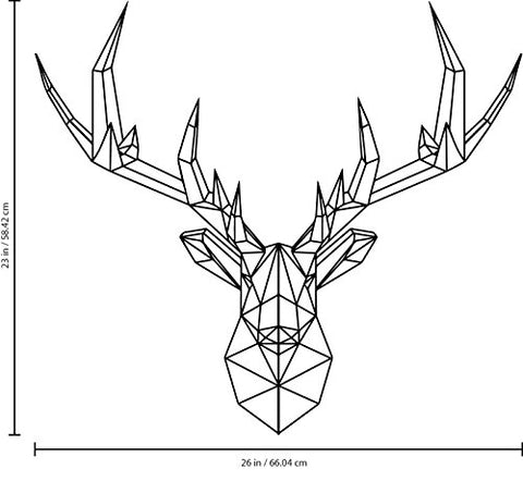 Vinyl Wall Art Decal - Geometric Deer Head - 23