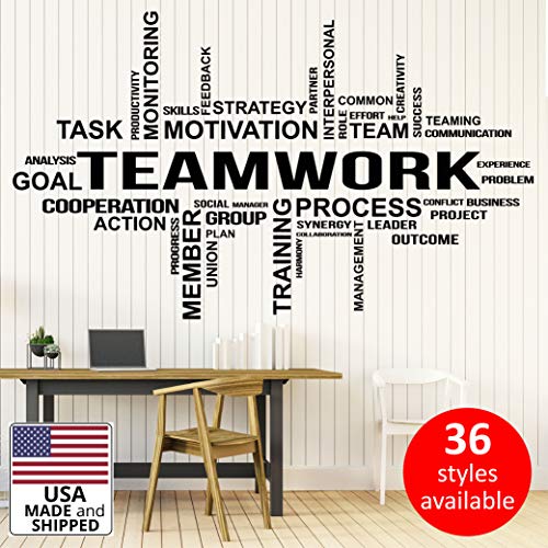 21 x 35 in Office Wall Vinyl Art Decor - Teamwork Decals Motivational |  