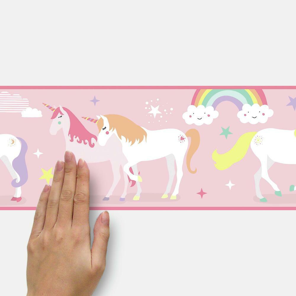 Magical Unicorn Peel Stick Wallpaper Border Walldecals Com
