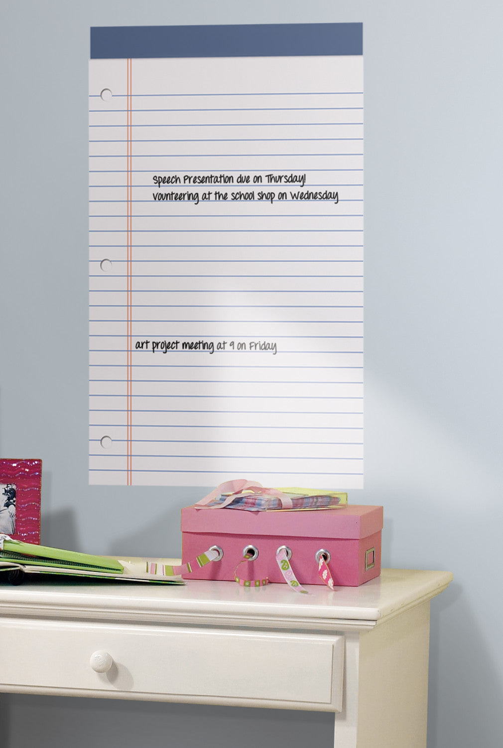 White Legal Pad Dry Erase Peel And Stick Wall Decals Walldecals Com