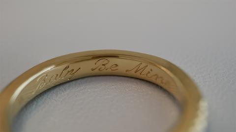 Engraving in wedding ring