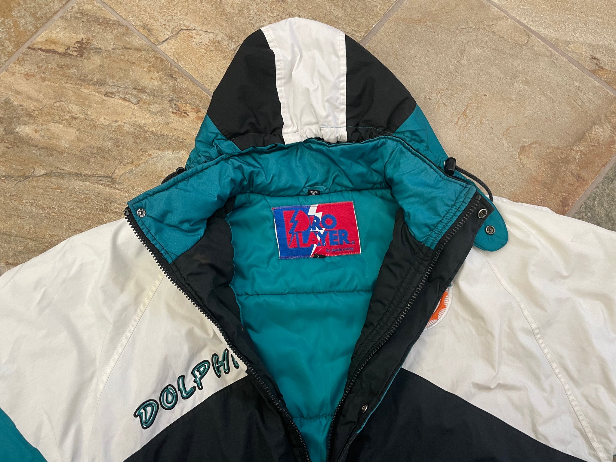 Vintage Miami Dolphins Pro Player Parka Football Jacket, Size