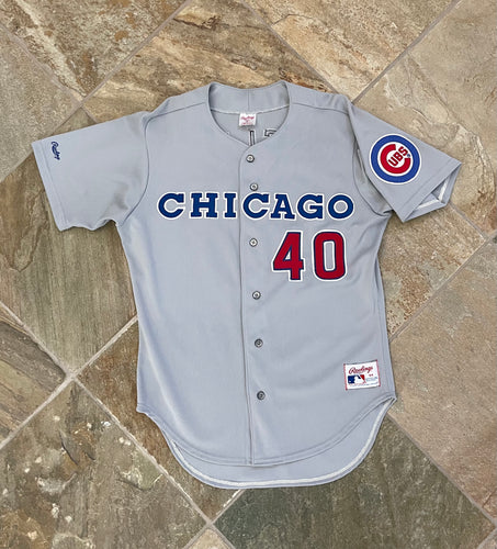 RYNE SANDBERG  Chicago Cubs 1990 Away Majestic Baseball Throwback