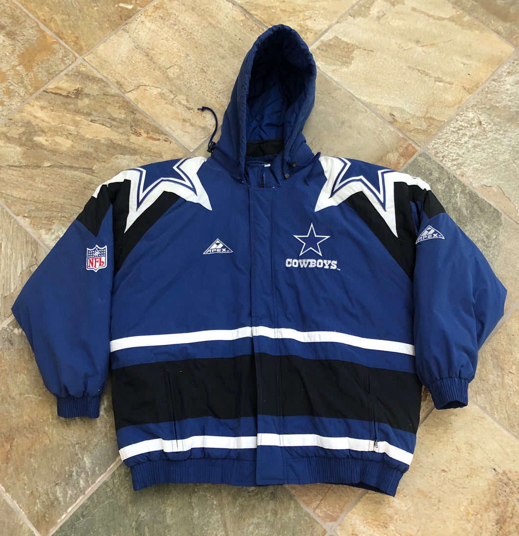 Vintage NFL Dallas Cowboys Puffer Coat Jacket Men Pro Line Logo Athletic XL  Zip