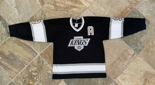 VTG LA Kings K NHL Hockey Throwback Baseball Script Starter Jersey Men's XL  RARE