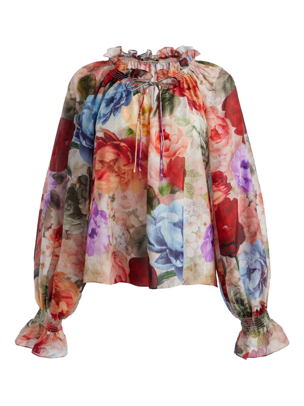 Alice And Olivia Alice + Olivia Norah Cotton Blouse In Multi