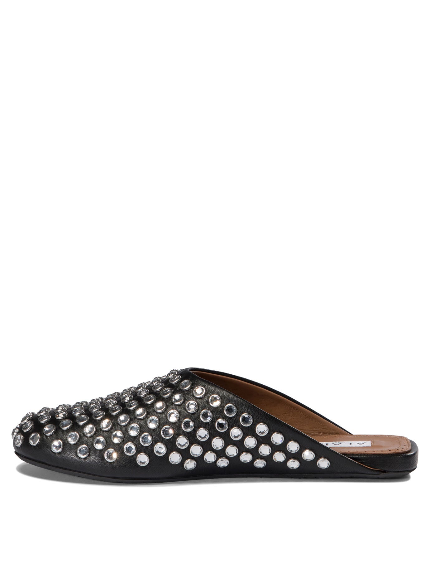 Shop Alaïa Mules With Rhinestones