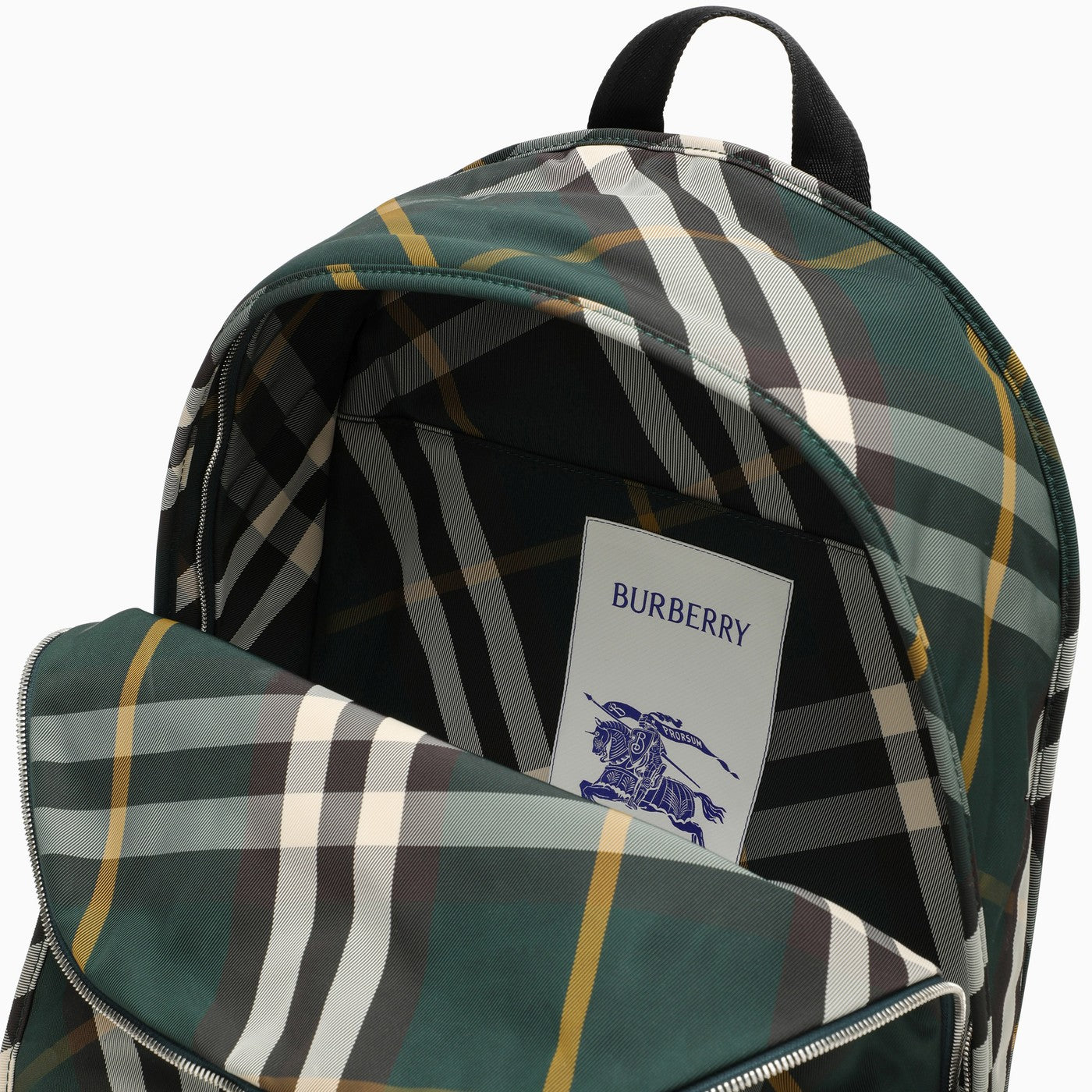 Shop Burberry Shield Check Pattern Nylon Backpack