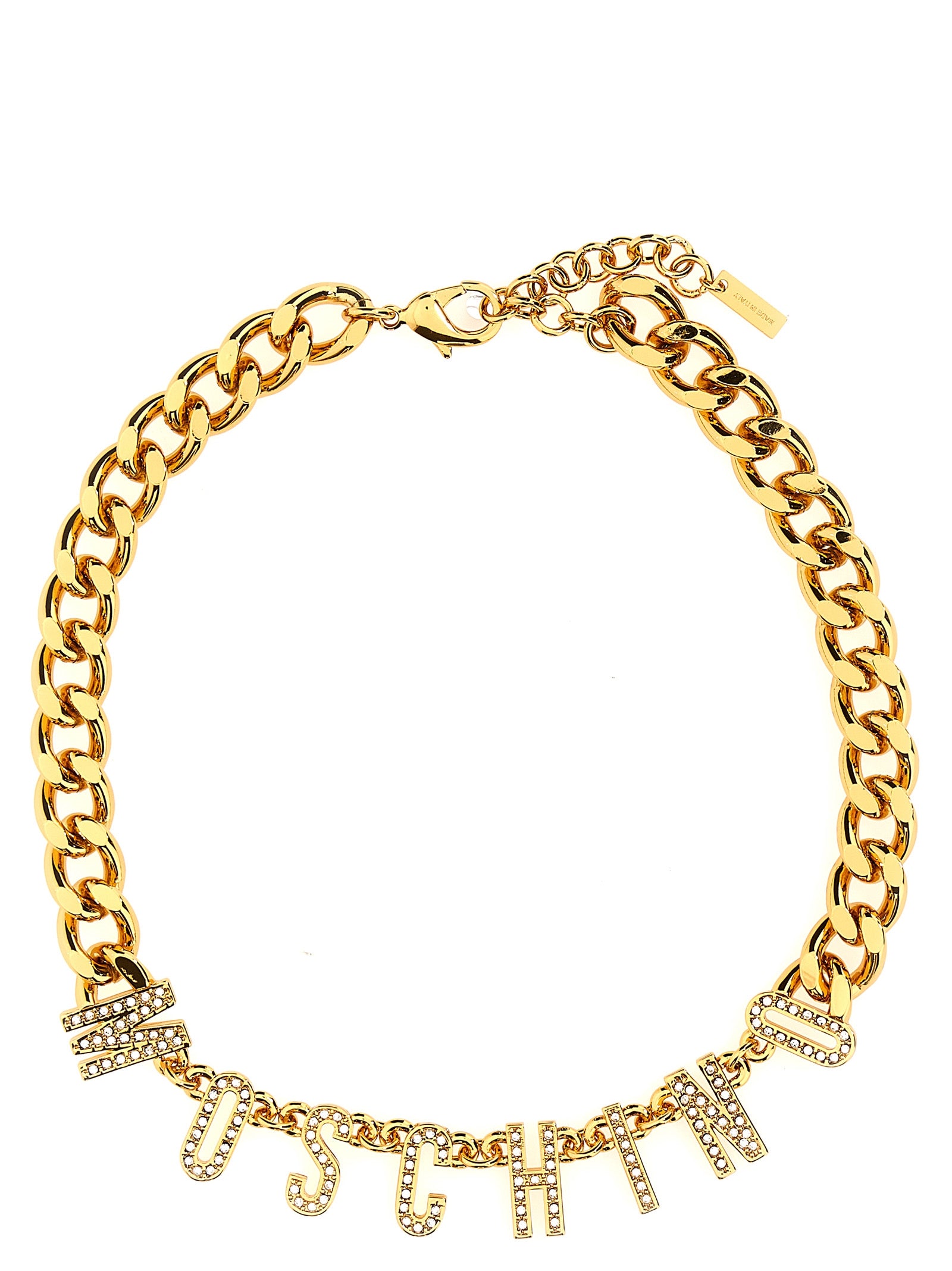 Moschino Logo Necklace In Gold