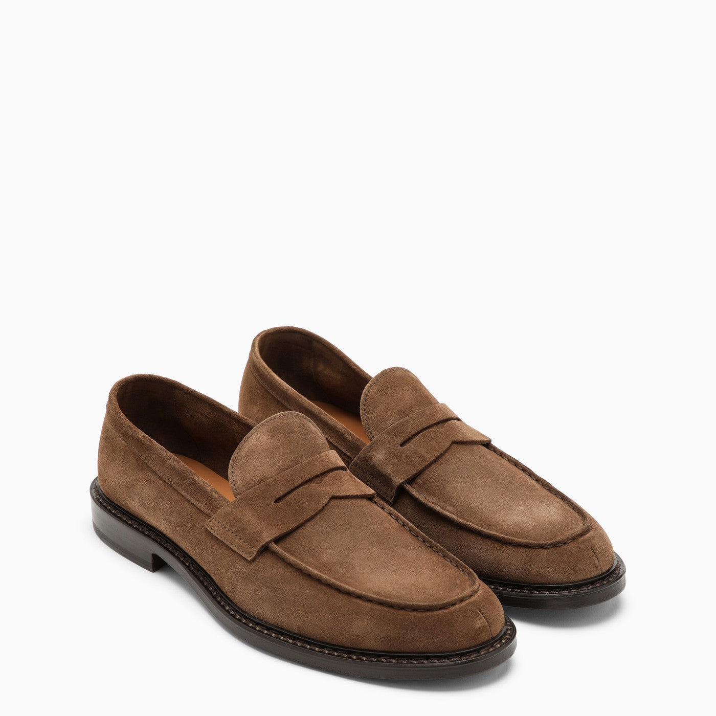 Shop Doucal's Classic Suede Moccasin