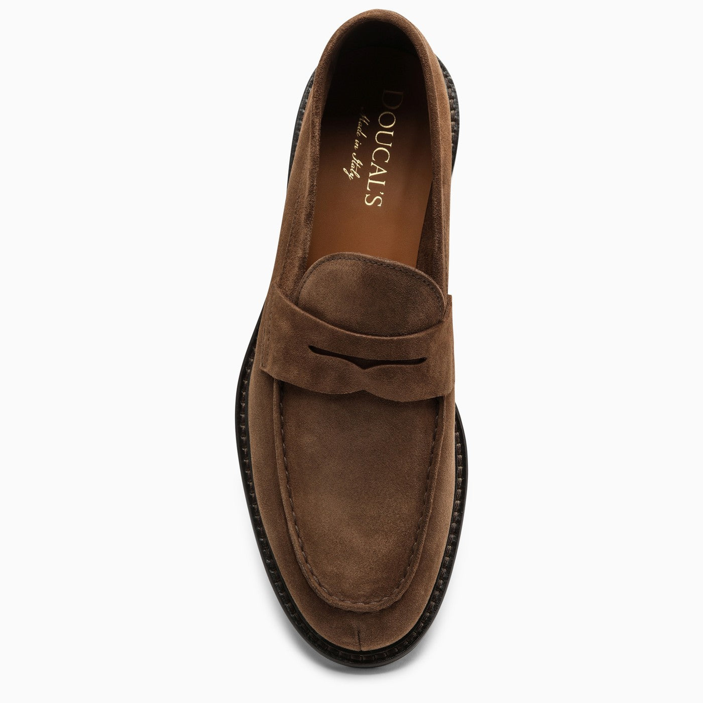 Shop Doucal's Classic Suede Moccasin