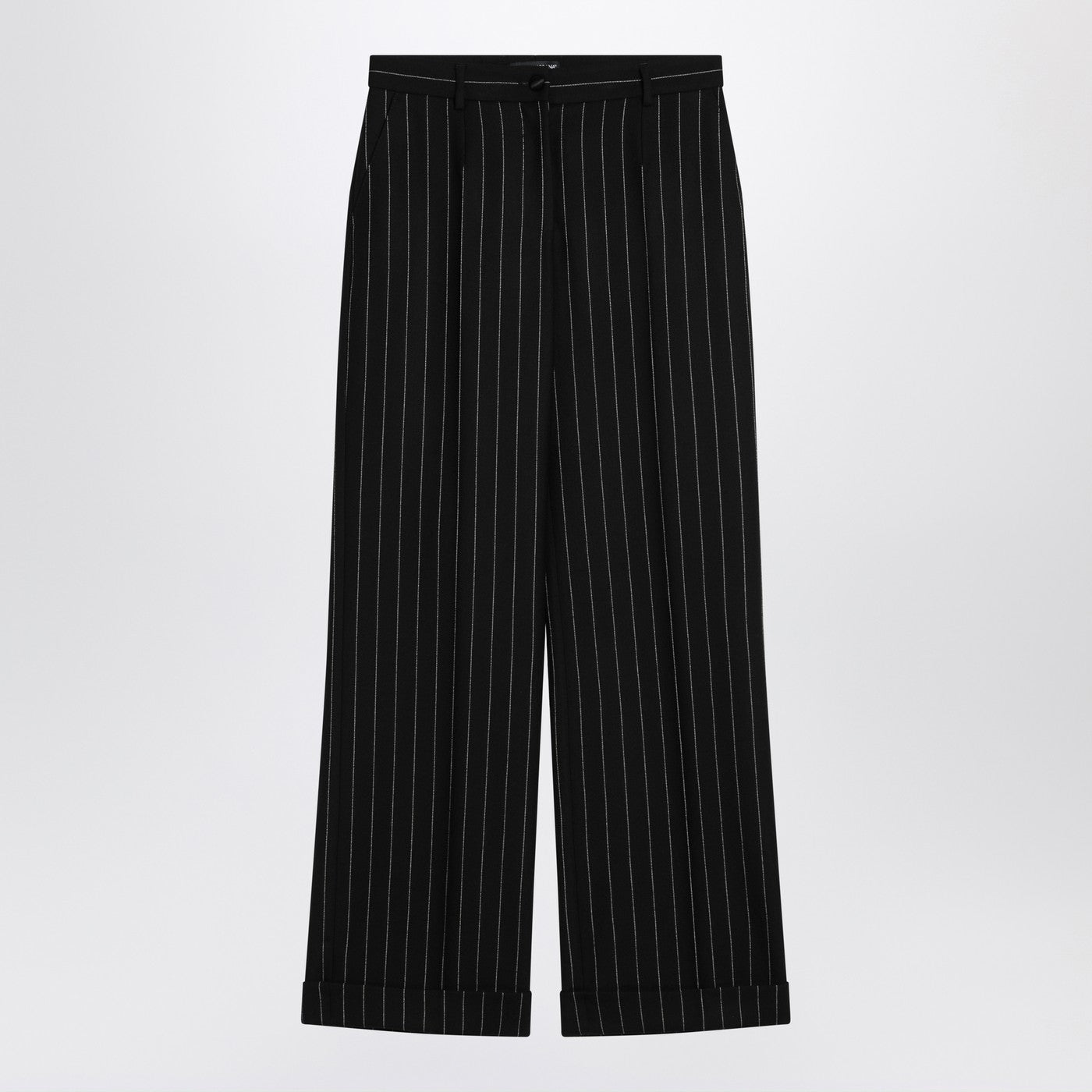 Dolce & Gabbana Wide Black Pinstriped Pants