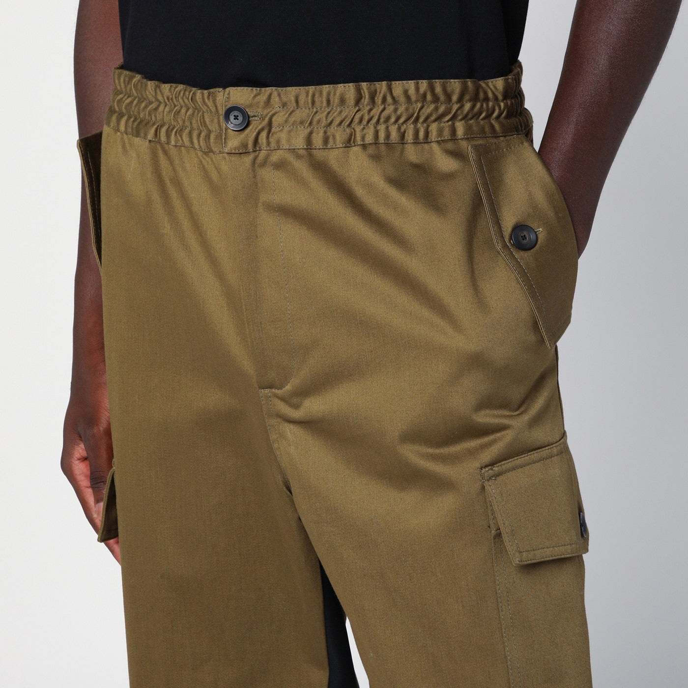 Shop Wales Bonner Green Khaki Cotton Trousers