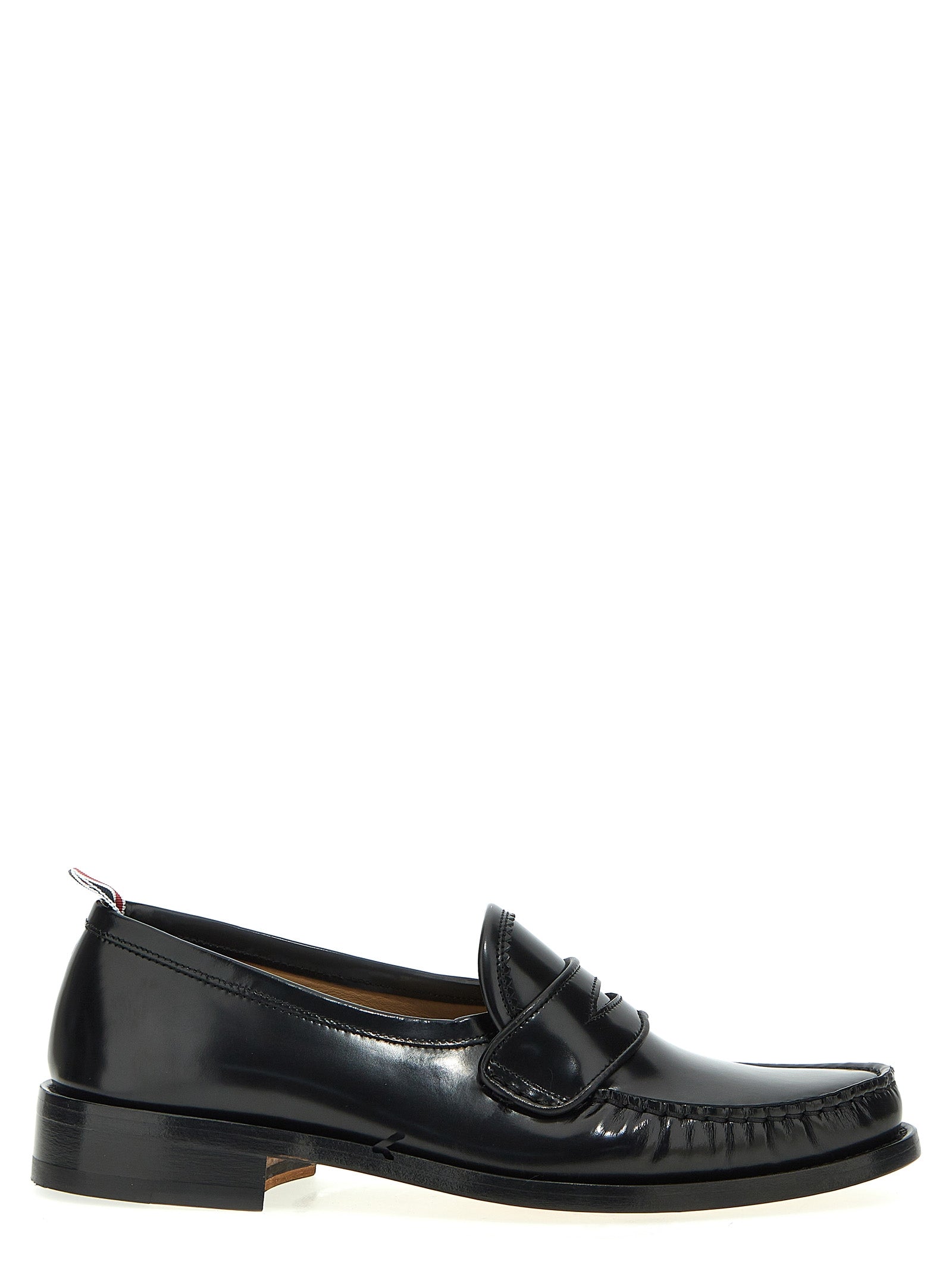 Thom Browne 'pleated Varsity' Loafers In Black