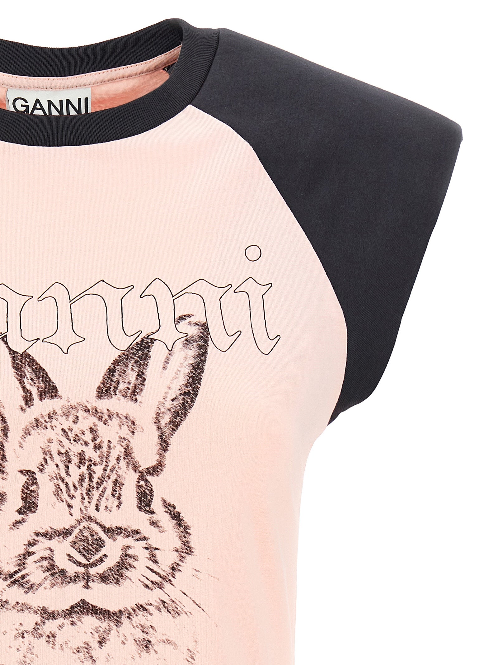 Ganni Basic Jersey Bunny Raglan T-shirt T-shirts Pink In Pink