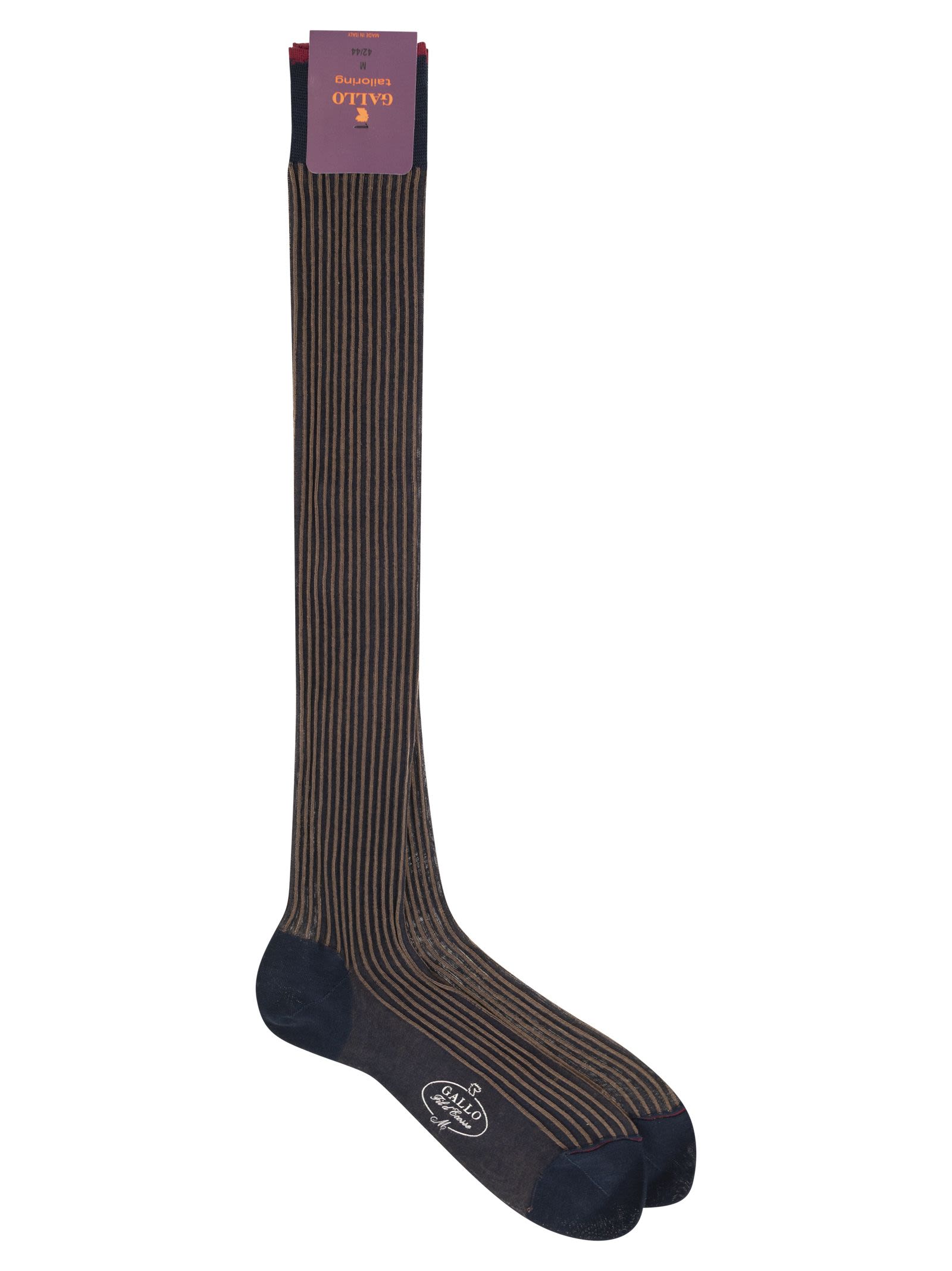 Gallo Cotton Long Socks In Brown