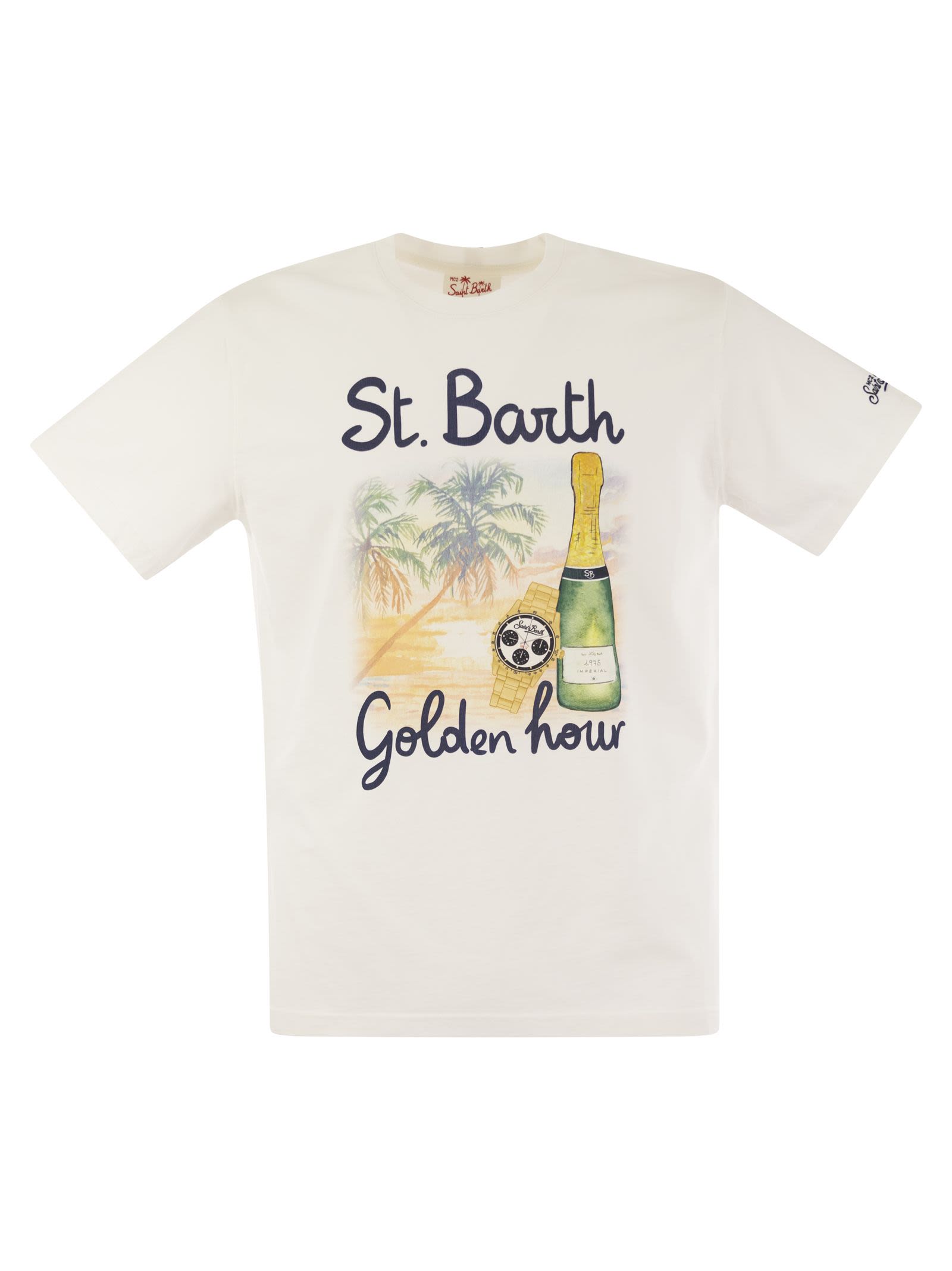 Mc2 Saint Barth T Shirt With Print On The Front In White