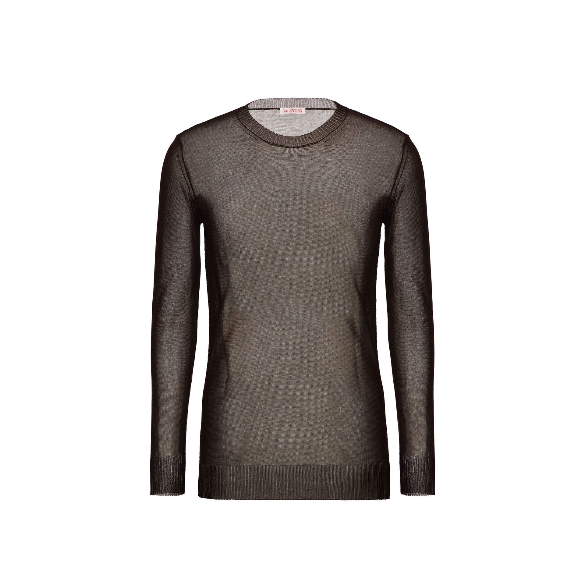 Valentino Semi Transparent Sweater In Brown