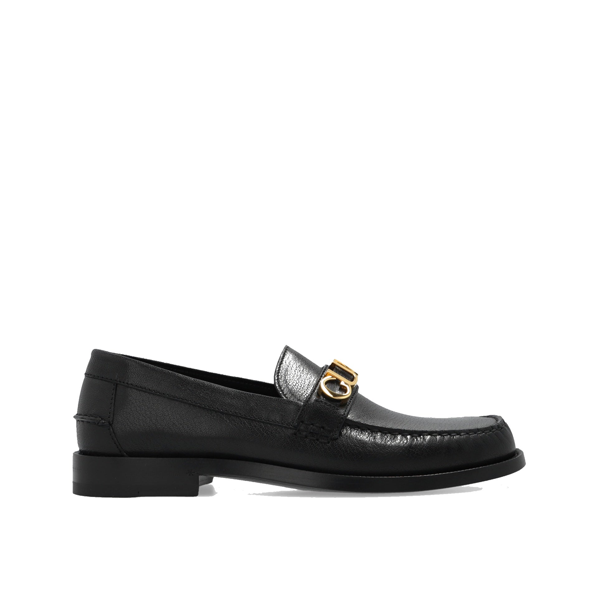 GUCCI GUCCI LOGO PLAQUE LEATHER LOAFERS