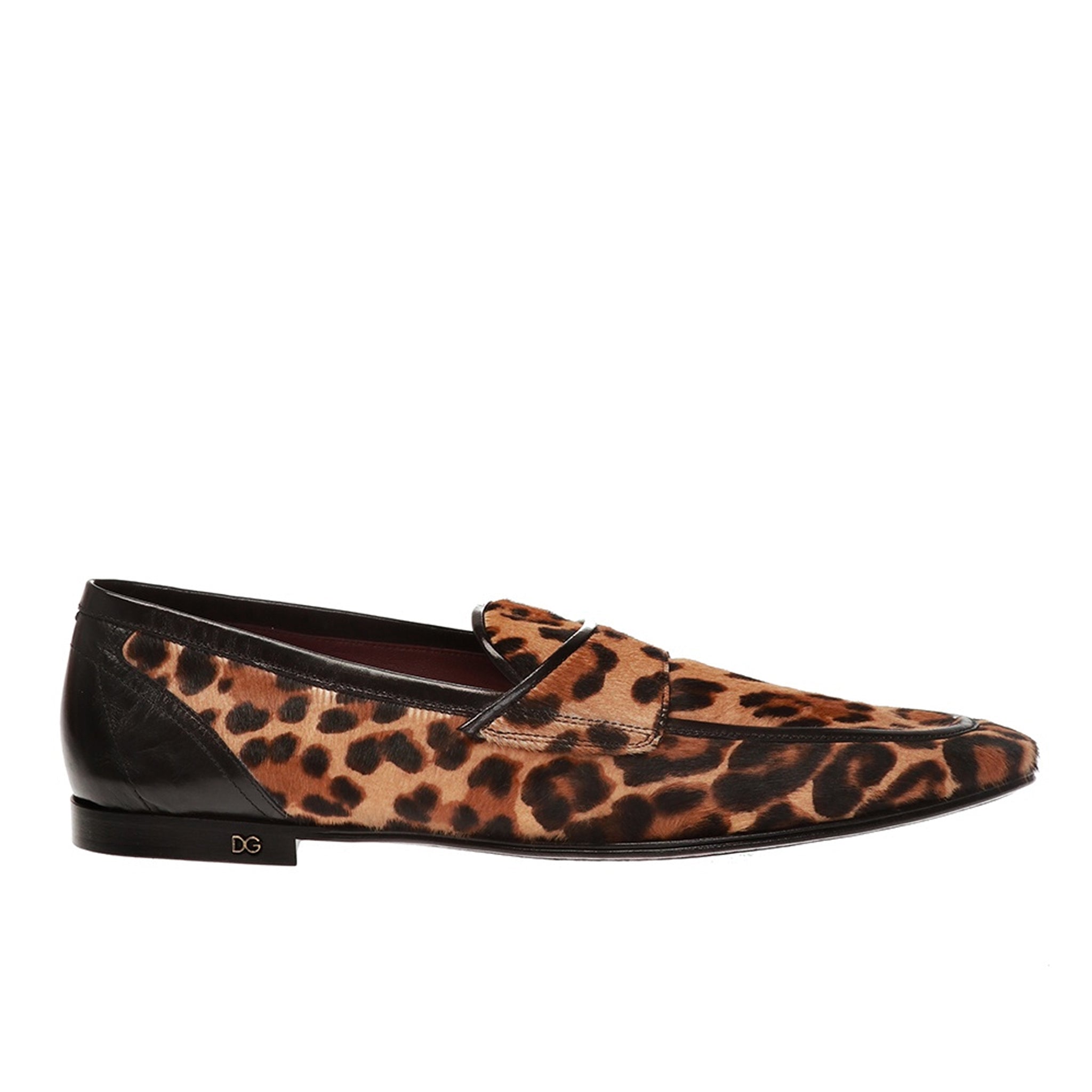 DOLCE & GABBANA DOLCE & GABBANA LEOPARD PRINT PONY HAIR LOAFERS