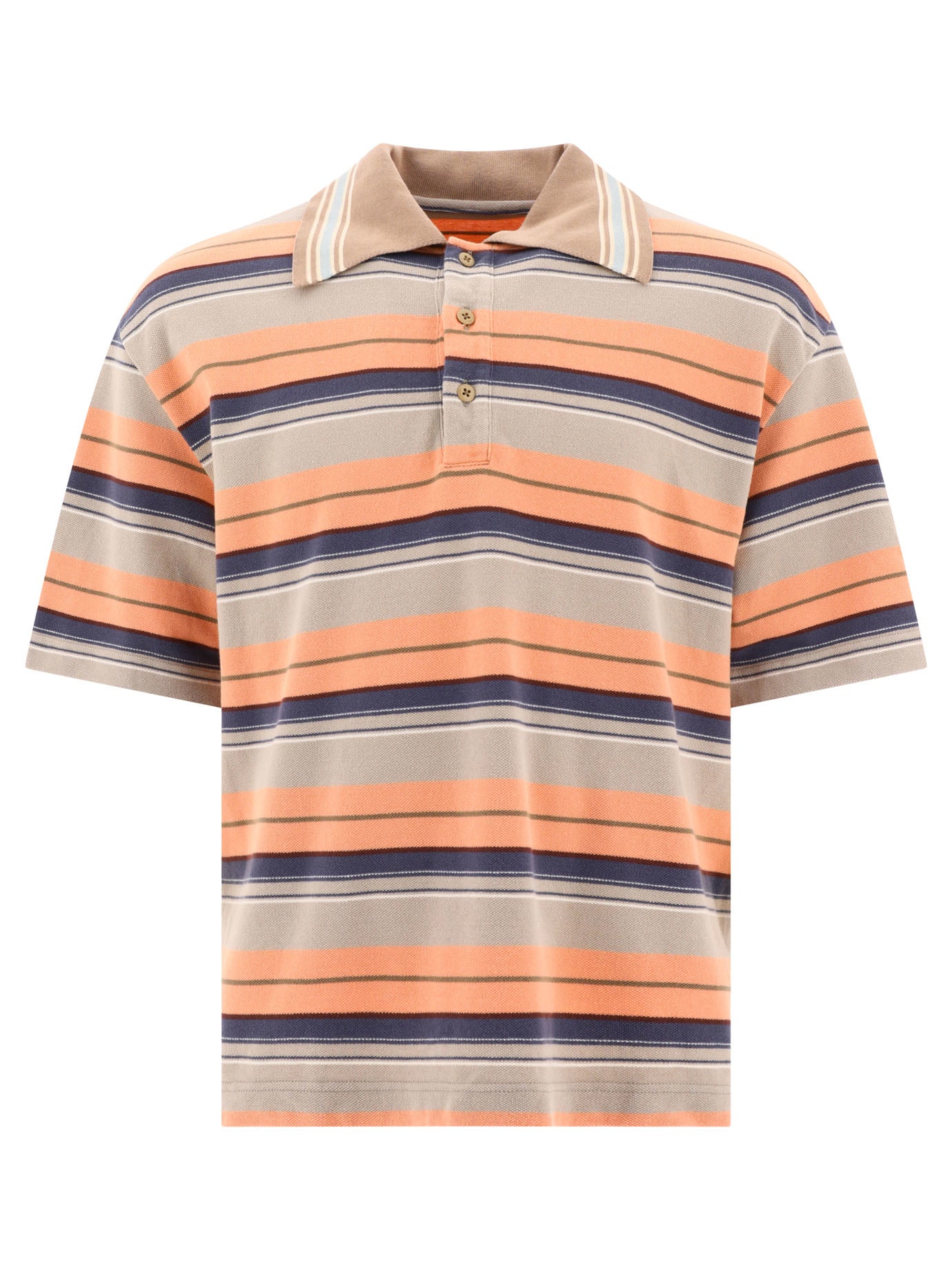 Multi Border Kanoko Box Polo Shirt