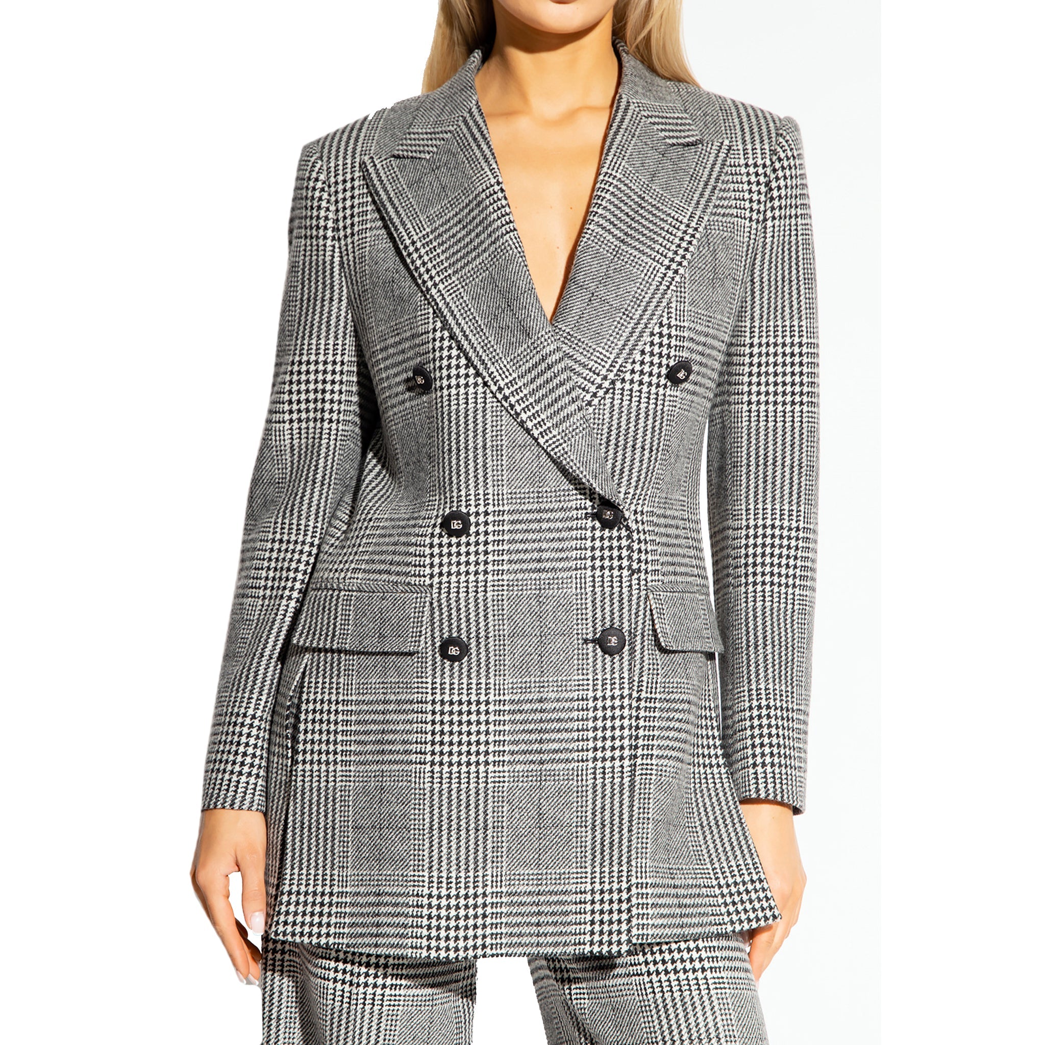 Dolce & Gabbana Double-breasted Blazer In Gray