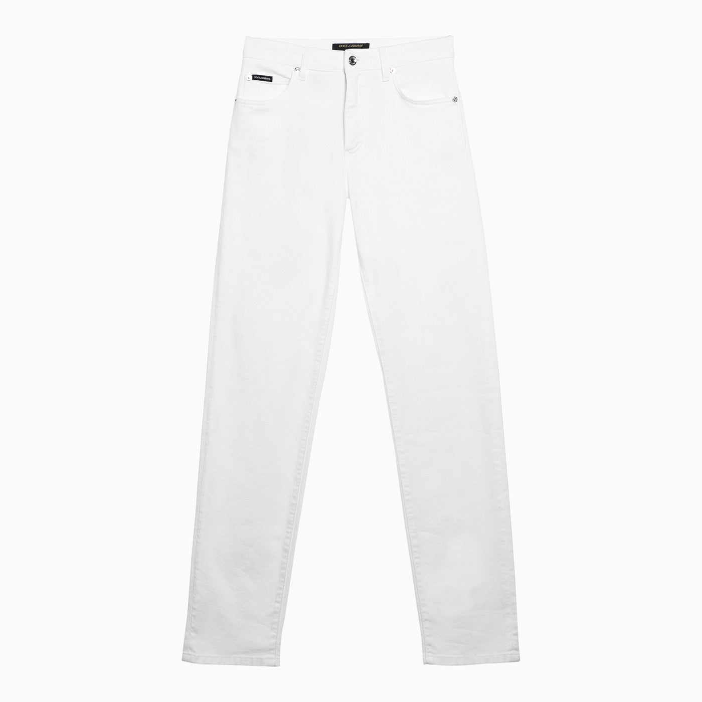 Shop Dolce & Gabbana Dolce&gabbana Regular White Cotton Pants