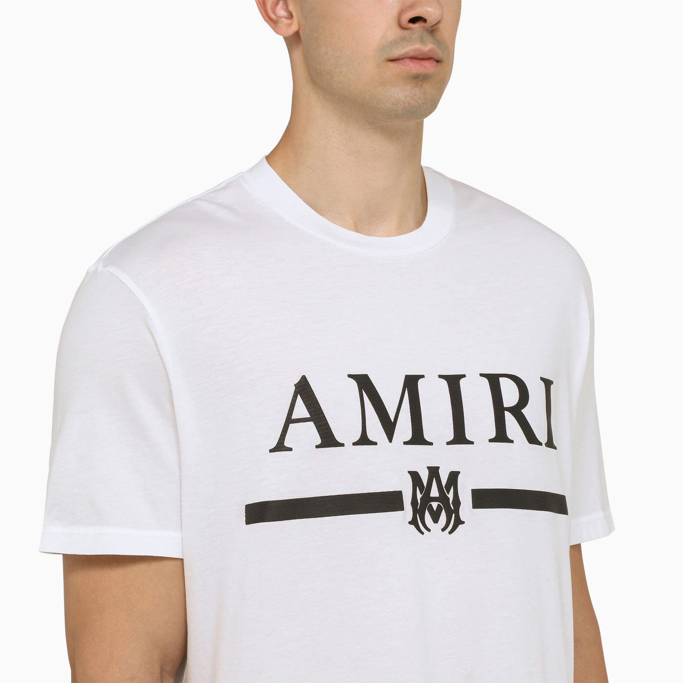 Amiri Black MA Bar Logo-Print T-shirt - NOBLEMARS