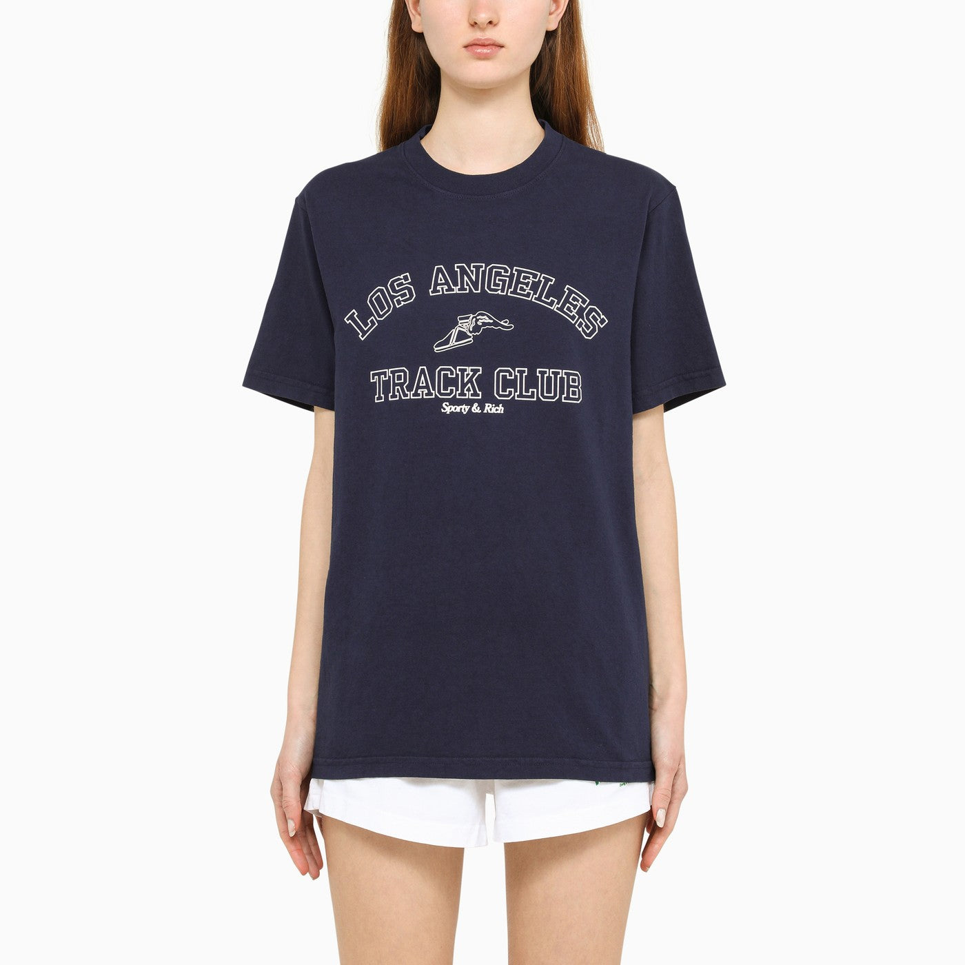 Sporty And Rich Sporty & Rich Printed Navy T-shirt In Blue