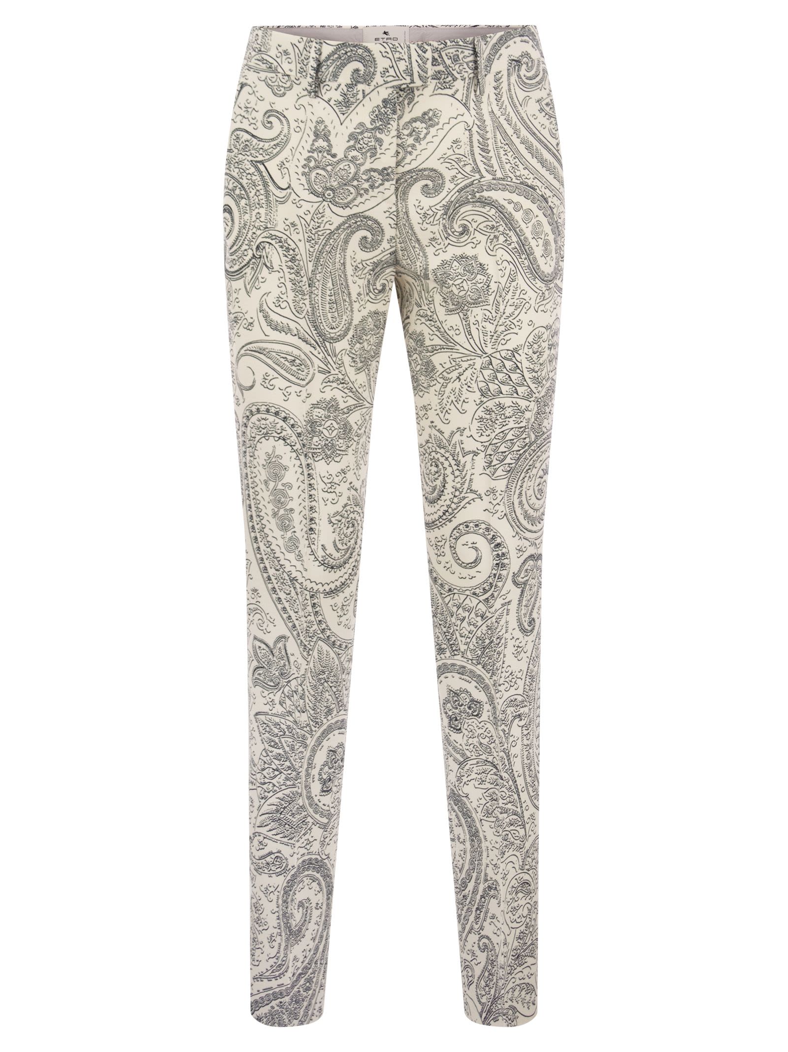 ETRO ETRO VISCOSE AND WOOL TROUSERS WITH PAISLEY PRINT