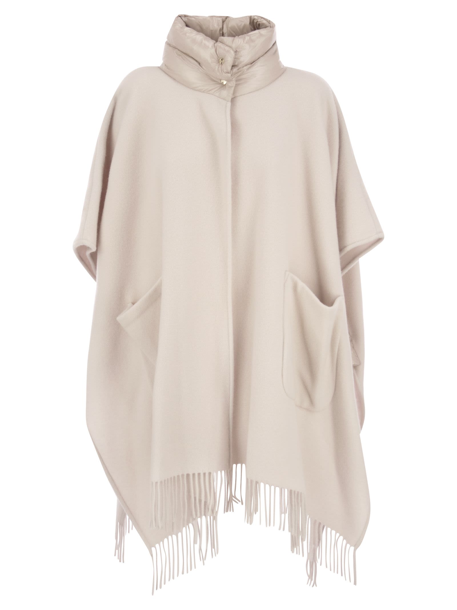 HERNO HERNO PONCHO IN WOOL AND CASHMERE BLEND