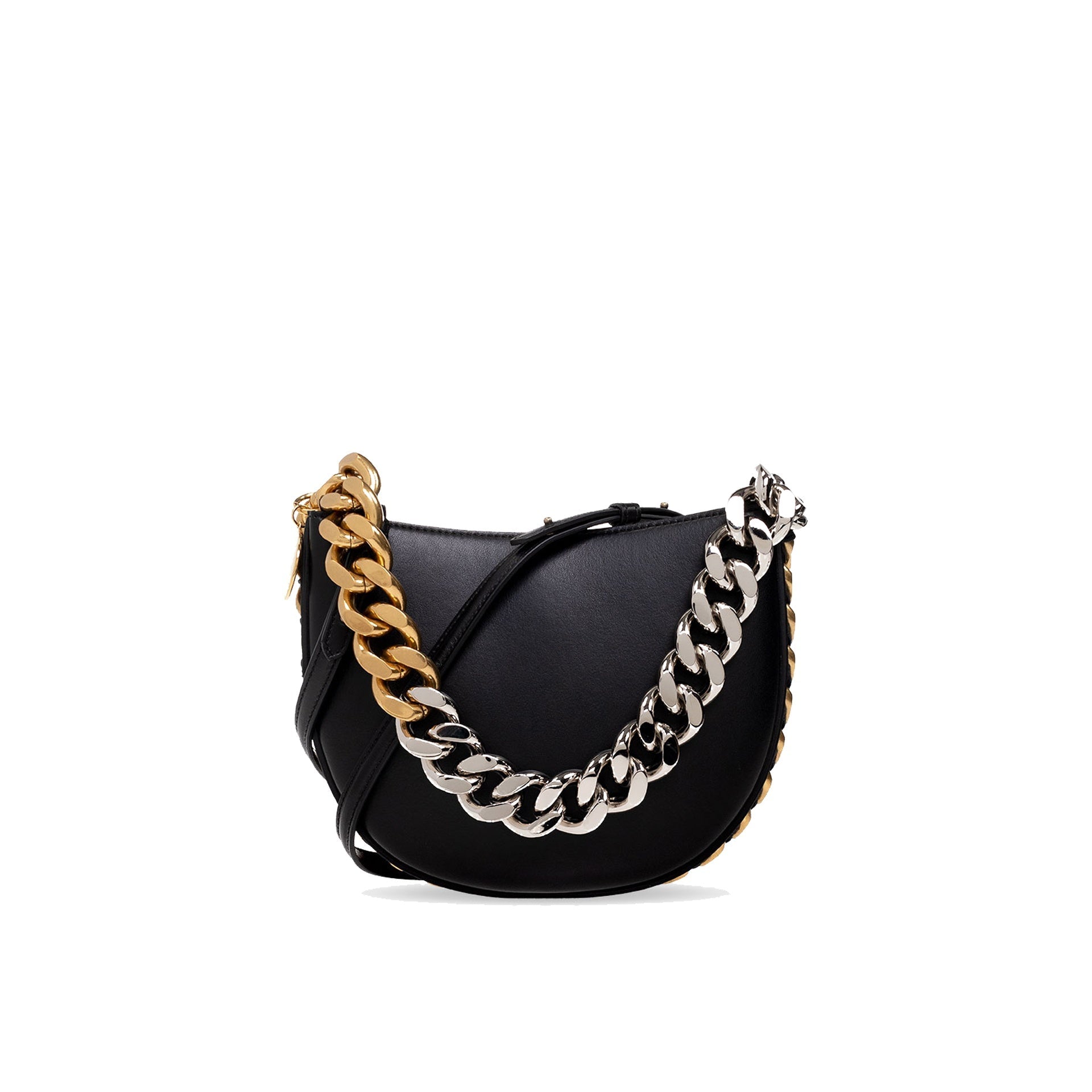 Stella McCartney - Frayme chain-detail shoulder bag - women - Polyurethane/Polyamide - One Size - Black