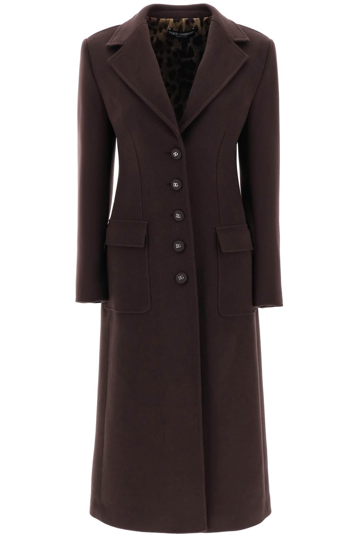 Shop Dolce & Gabbana Shaped Coat In Wool And Cashmere