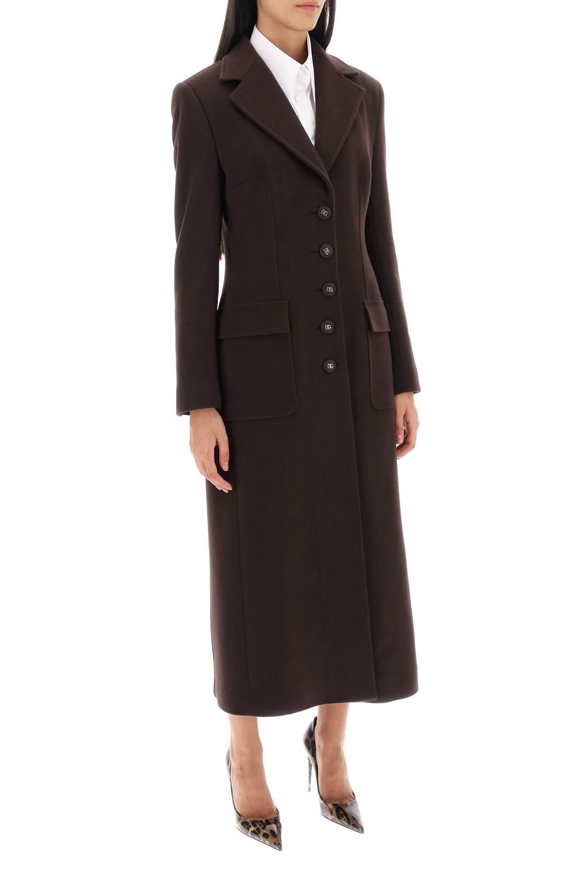 Shop Dolce & Gabbana Shaped Coat In Wool And Cashmere